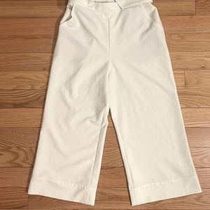 Express white wide leg jumpsuit with cutouts